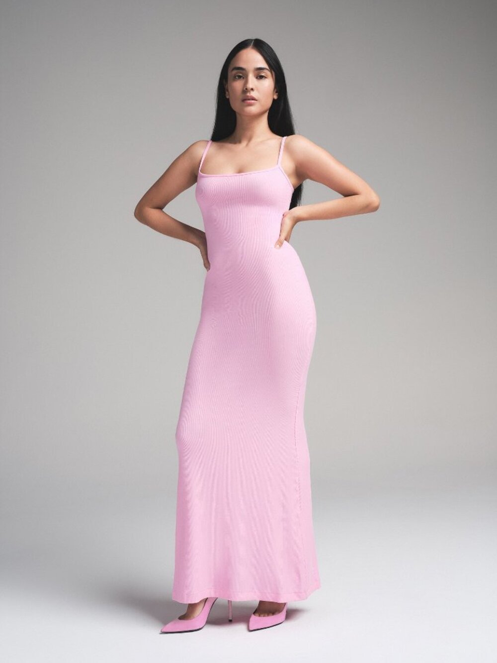 SKIMS Soft Lounge Petite Long Slip Dress Bubble Gum Size S NWT